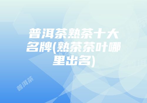 普洱茶熟茶十大名牌(熟茶茶叶哪里出名)