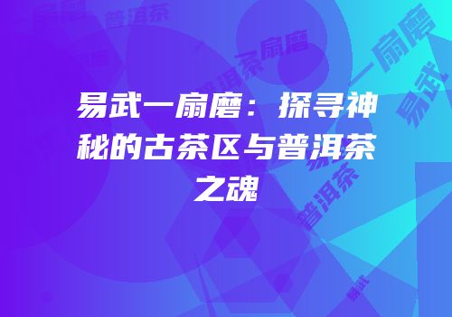易武一扇磨：探寻神秘的古茶区与普洱茶之魂