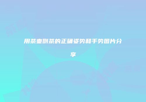 用茶壶倒茶的正确姿势和手势图片分享