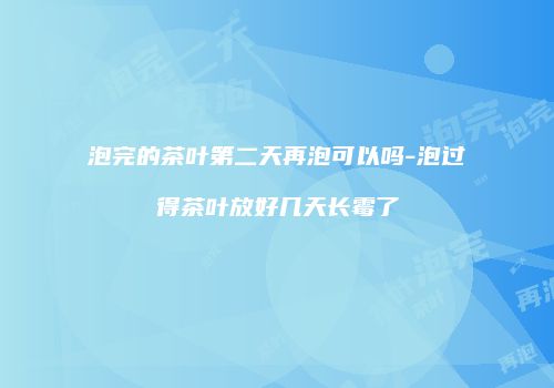 泡完的茶叶第二天再泡可以吗-泡过得茶叶放好几天长霉了