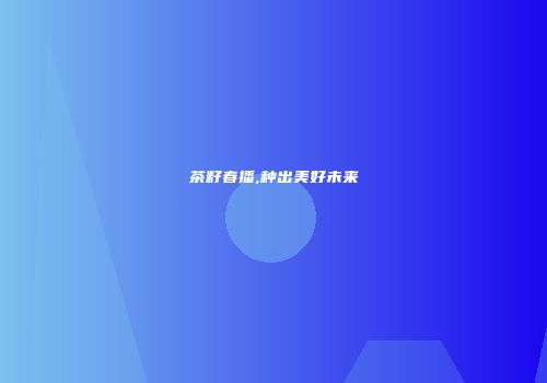 茶籽春播,种出美好未来