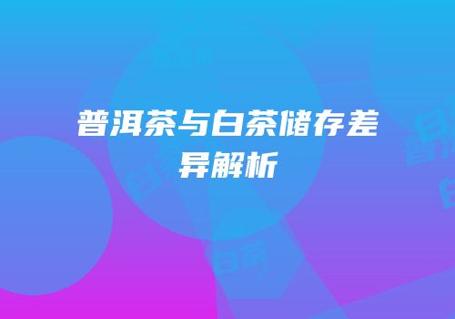 普洱茶与白茶储存差异解析