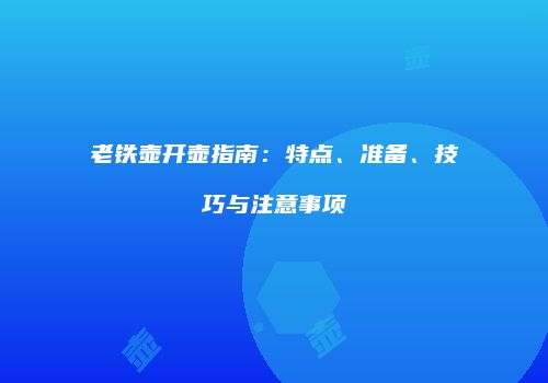 老铁壶开壶指南：特点、准备、技巧与注意事项