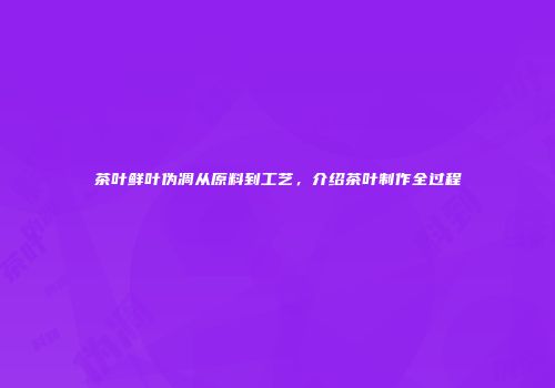 茶叶鲜叶伪凋从原料到工艺，介绍茶叶制作全过程