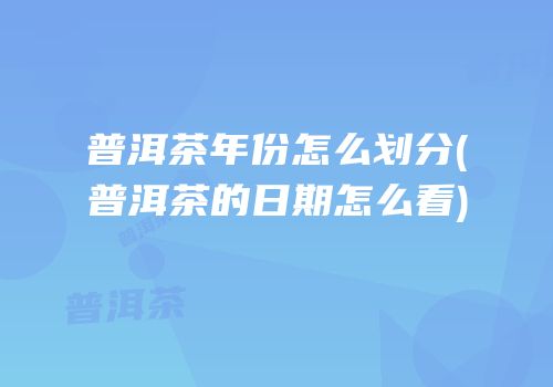 普洱茶年份怎么划分(普洱茶的日期怎么看)