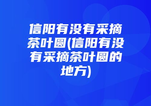 信阳有没有采摘茶叶圆(信阳有没有采摘茶叶圆的地方)