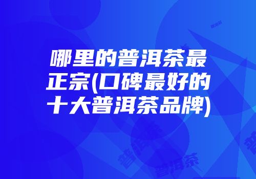 哪里的普洱茶最正宗(口碑最好的十大普洱茶品牌)