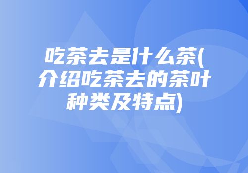 吃茶去是什么茶(介绍吃茶去的茶叶种类及特点)