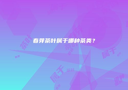 春芽茶叶属于哪种茶类？