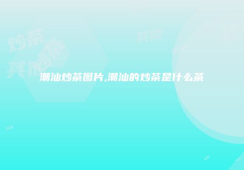 潮汕炒茶图片,潮汕的炒茶是什么茶