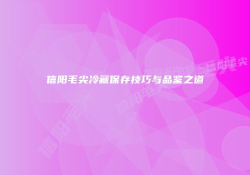 信阳毛尖冷藏保存技巧与品鉴之道