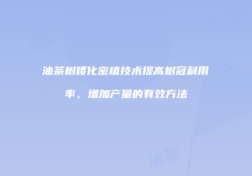 油茶树矮化密植技术提高树冠利用率，增加产量的有效方法