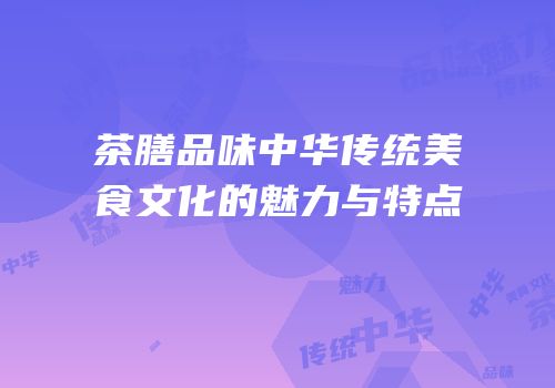 茶膳品味中华传统美食文化的魅力与特点