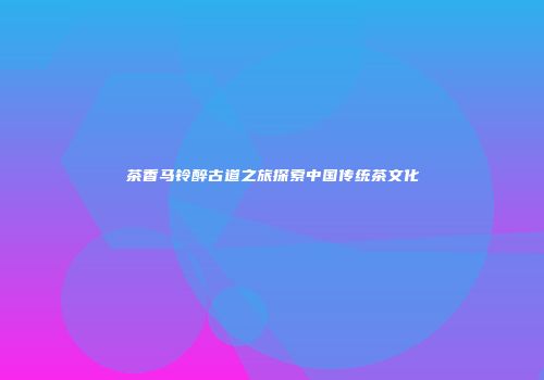 茶香马铃醉古道之旅探索中国传统茶文化
