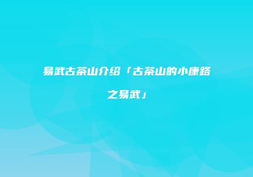 易武古茶山介绍「古茶山的小康路之易武」