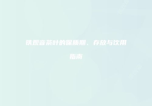 铁观音茶叶的保质期、存放与饮用指南