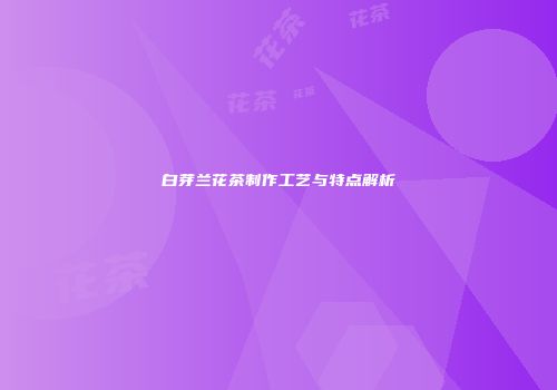 白芽兰花茶制作工艺与特点解析