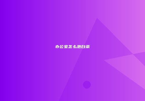 办公室怎么泡白茶