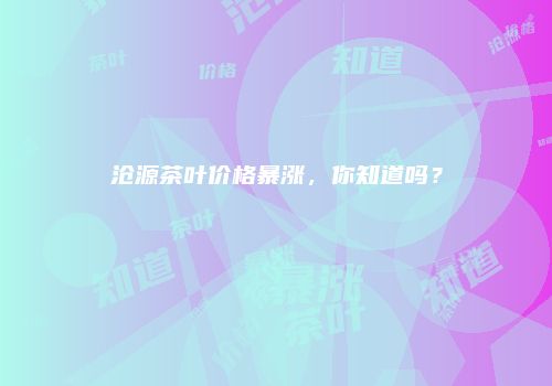 沧源茶叶价格暴涨，你知道吗？