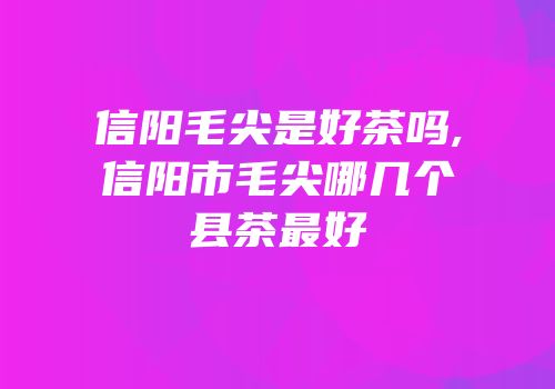信阳毛尖是好茶吗,信阳市毛尖哪几个县茶最好
