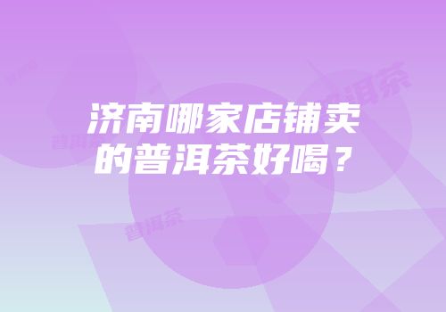 济南哪家店铺卖的普洱茶好喝？