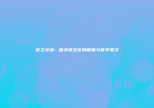茶之灵魂：探寻茶文化的精髓与哲学意义