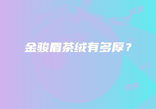 金骏眉茶绒有多厚？