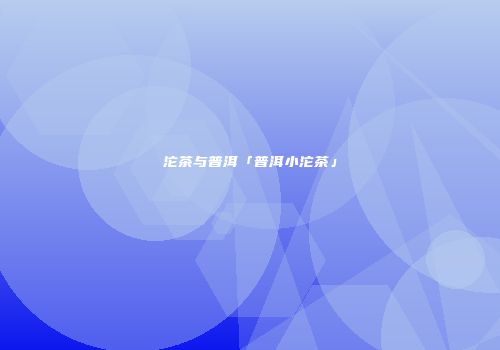 沱茶与普洱「普洱小沱茶」