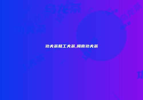 功夫茶和工夫茶,闽南功夫茶