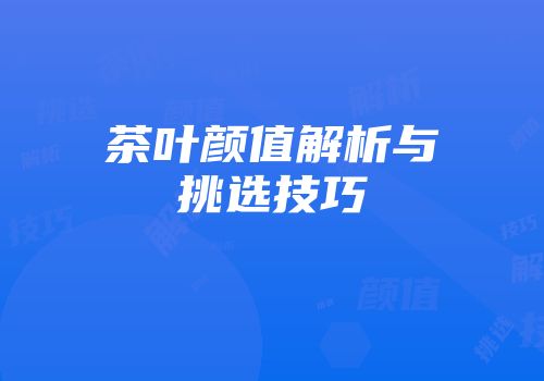 茶叶颜值解析与挑选技巧