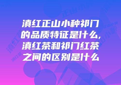 滇红正山小种祁门的品质特征是什么,滇红茶和祁门红茶之间的区别是什么