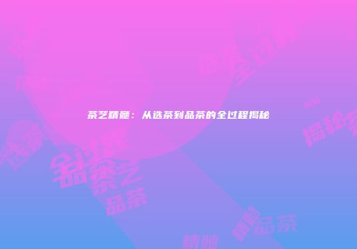 茶艺精髓：从选茶到品茶的全过程揭秘