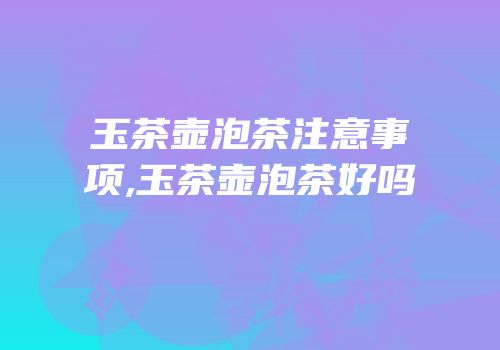 玉茶壶泡茶注意事项,玉茶壶泡茶好吗