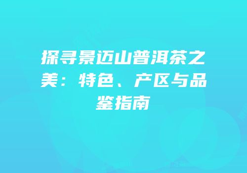 探寻景迈山普洱茶之美：特色、产区与品鉴指南