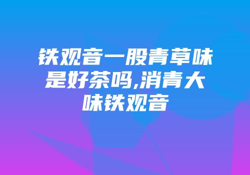 铁观音一股青草味是好茶吗,消青大味铁观音