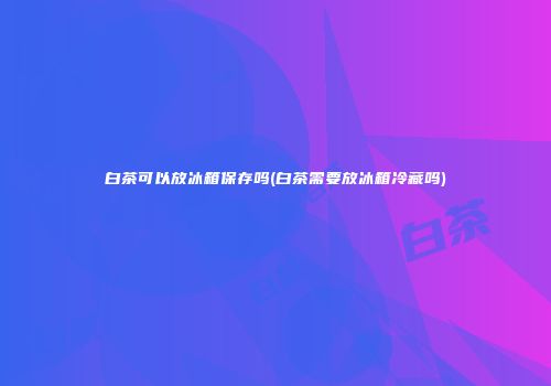 白茶可以放冰箱保存吗(白茶需要放冰箱冷藏吗)