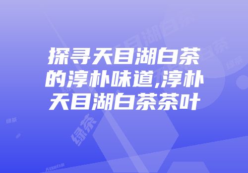 探寻天目湖白茶的淳朴味道,淳朴天目湖白茶茶叶