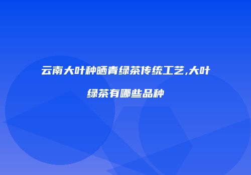 云南大叶种晒青绿茶传统工艺,大叶绿茶有哪些品种