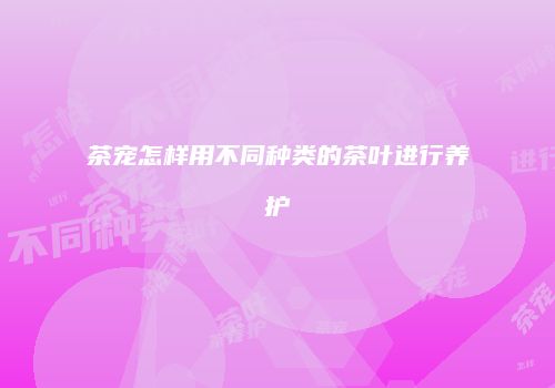 茶宠怎样用不同种类的茶叶进行养护