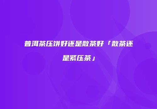 普洱茶压饼好还是散茶好「散茶还是紧压茶」