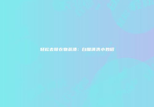 轻松去除衣物茶渍：白醋清洗小妙招