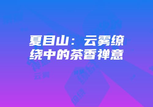 夏目山：云雾缭绕中的茶香禅意