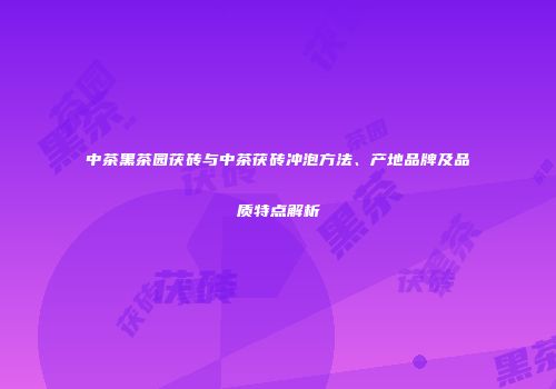 中茶黑茶园茯砖与中茶茯砖冲泡方法、产地品牌及品质特点解析
