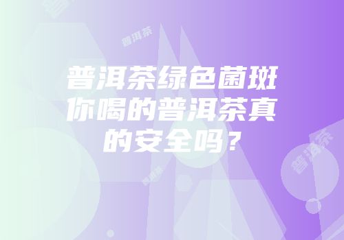 普洱茶绿色菌斑你喝的普洱茶真的安全吗？