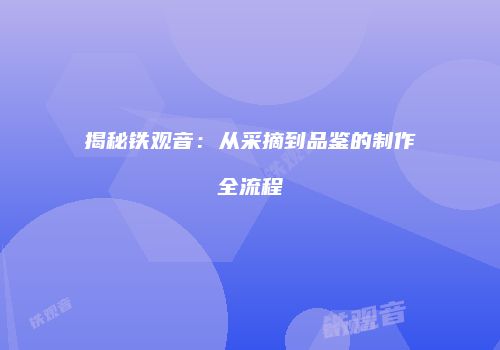 揭秘铁观音：从采摘到品鉴的制作全流程