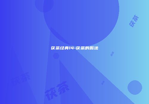 茯茶经典14-茯茶的喝法