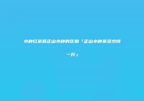 小种红茶和正山小种的区别「正山小种茶多少钱一斤」