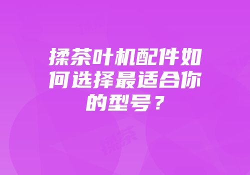 揉茶叶机配件如何选择最适合你的型号？