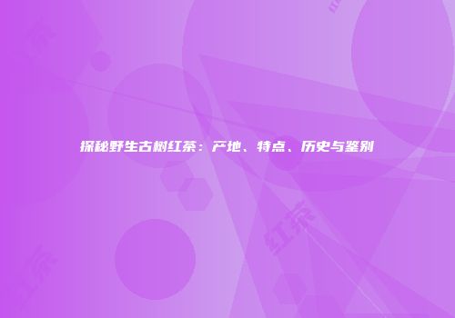 探秘野生古树红茶：产地、特点、历史与鉴别