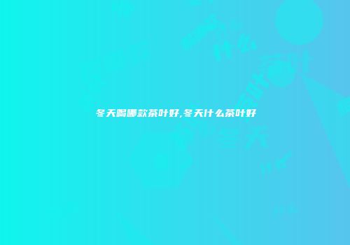 冬天喝哪款茶叶好,冬天什么茶叶好